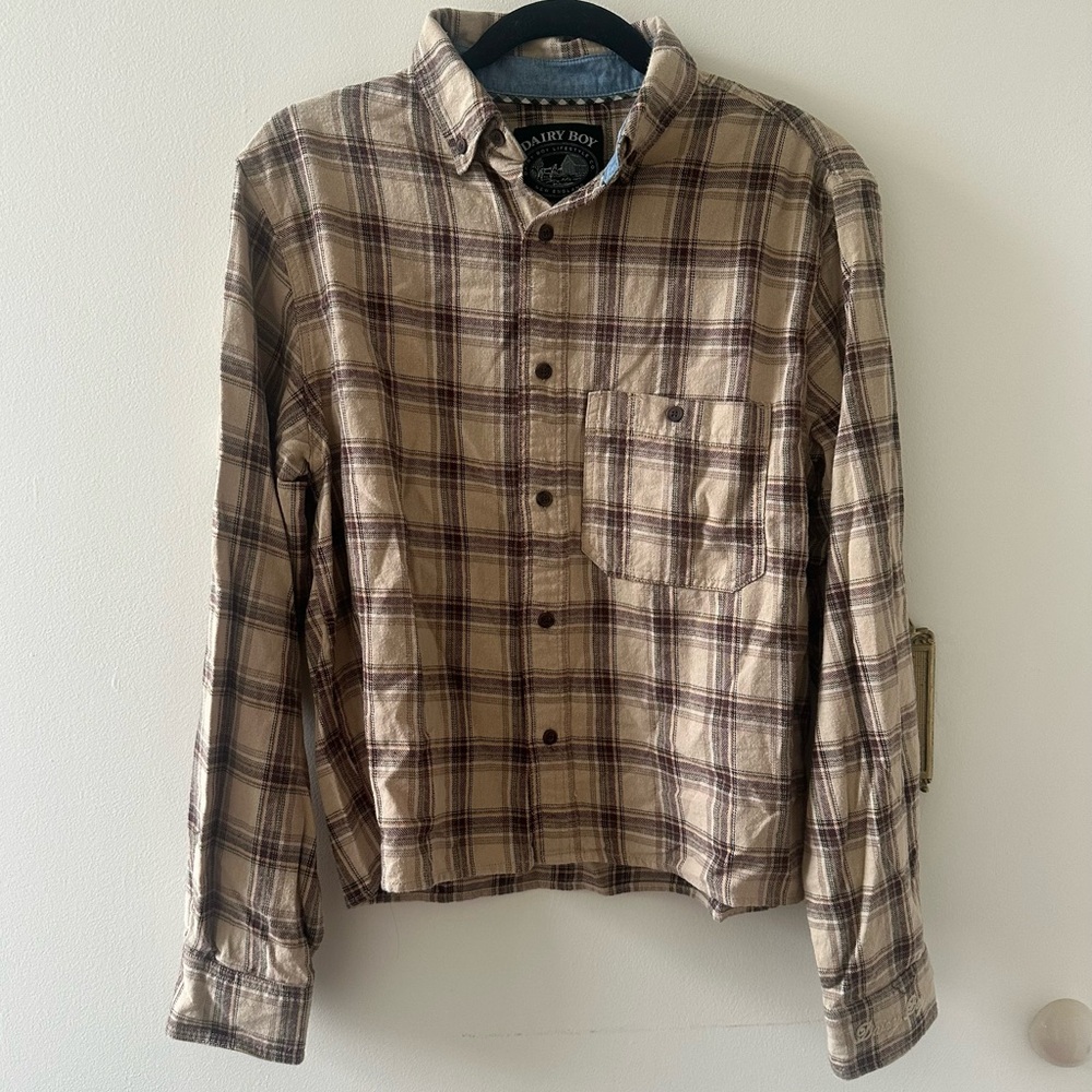 Dairy Boy Hannover flannel shirt maple plaid brown